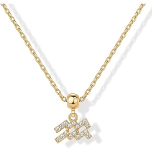 PAVOI 14K Gold Plated Dainty Zodiac Necklace with Charms – Adjustable Chain Gold Charm Zodiac Necklaces for Women – Small Astrology Removable Pendants – Cute Jewelry Gifts(Yellow Gold)