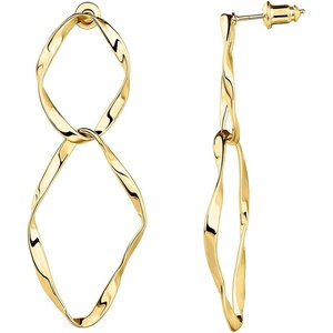 PAVOI 14K Gold Plated Dangle Earrings for Women | Infinity Cute Hanging Hoop Earrings(Yellow Gold)