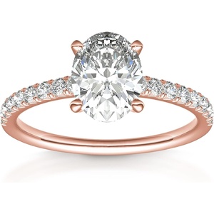 PAVOI 14K Gold Plated Engagement Rings for Women | Promise Wedding Band | 1.50CT – 3CT Cushion Cut Round Oval Cubic Zirconia Engagement Ring(Rose Gold)