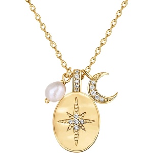 PAVOI 14K Gold Plated Engraved Coin Pendant Necklaces for Women | Byzantine Coin Pendants | Bohemian Necklace(Yellow Gold)