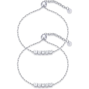 PAVOI 14K Gold Plated Friendship Matching Adjustable Bracelets for Women | Gold Best Friends Bracelet Set | BFF ILYSM Bracelet Pack(ILYSM)