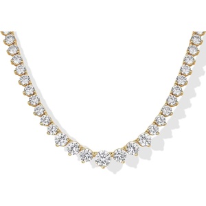 PAVOI 14K Gold Plated Graduated Tennis Necklaces for Women – Cubic Zirconia Tennis Necklace for Brides & Bridesmaids – Simulated Diamond Chain Trendy Wedding Jewelry(Yellow Gold)