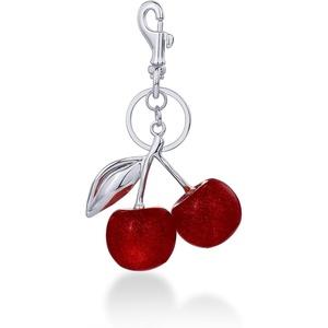 PAVOI 14K Gold Plated Heart & Cherry Bag Charm for Handbags – Chunky Charm for Purse & Totes – Valentines Day Gold Keychain(Cherry)