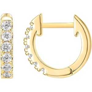 PAVOI 14K Gold Plated Huggie Earrings for Women – Gold Earrings Hoops with Heart Shaped Cubic Zirconia – Hypoallergenic Cartilage Trendy Fashion Huggie Hoop – Dainty Romantic Everyday Jewelry(Vermeil – Yellow)