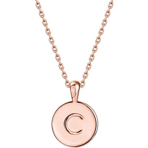PAVOI 14K Gold Plated Initial Letter Pendant Necklace for Women | Gold Alphabetical Initial Necklace(- C)