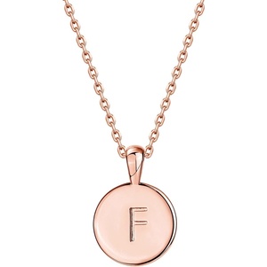 PAVOI 14K Gold Plated Initial Letter Pendant Necklace for Women | Gold Alphabetical Initial Necklace(- F)
