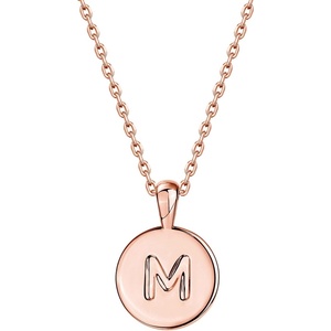 PAVOI 14K Gold Plated Initial Letter Pendant Necklace for Women | Gold Alphabetical Initial Necklace(- M)