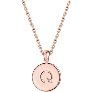 PAVOI 14K Gold Plated Initial Letter Pendant Necklace for Women | Gold Alphabetical Initial Necklace(- Q)