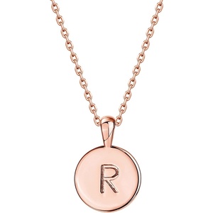 PAVOI 14K Gold Plated Initial Letter Pendant Necklace for Women | Gold Alphabetical Initial Necklace(- R)
