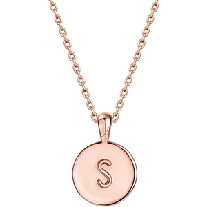 PAVOI 14K Gold Plated Initial Letter Pendant Necklace for Women | Gold Alphabetical Initial Necklace(- S)