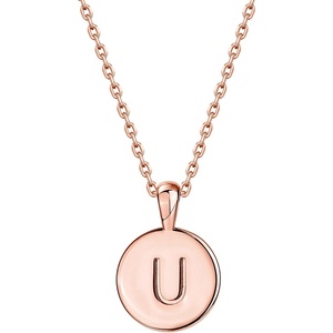 PAVOI 14K Gold Plated Initial Letter Pendant Necklace for Women | Gold Alphabetical Initial Necklace(- U)