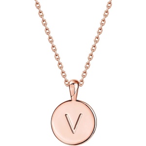 PAVOI 14K Gold Plated Initial Letter Pendant Necklace for Women | Gold Alphabetical Initial Necklace(- V)