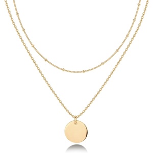 PAVOI 14K Gold Plated Layering Necklaces | Stylish Minimalist Design Pendant Necklaces | Butterfly, Heart, Lock, Evil Eye, Coin, Lightning Bolt, Circle, Cross Pendants for Women – Valentines Day Trendy Jewelry(18K Yellow Vermeil)