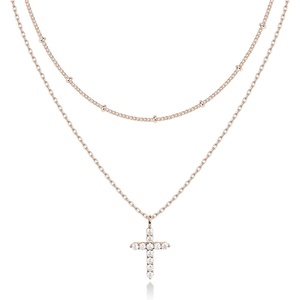 PAVOI 14K Gold Plated Layering Necklaces | Stylish Minimalist Design Pendant Necklaces | Butterfly, Heart, Lock, Evil Eye, Coin, Lightning Bolt, Circle, Cross Pendants for Women – Valentines Day Trendy Jewelry(Rose Gold)