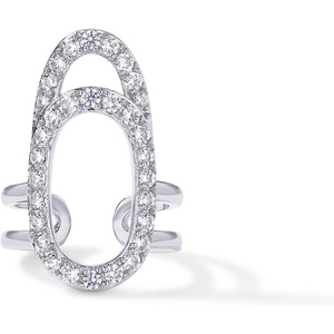 PAVOI 14K Gold Plated Manicure Nail Ring for Women | Unique Fashion Statement Ring(CZ)