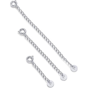PAVOI 14K Gold Plated Necklace Chain Extenders Pack for Women – Set of Three Gold Necklace Extenders Bracelet Extension with Spring Ring Clasp(White Gold)