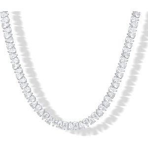PAVOI 14K Gold Plated Pear Cubic Zirconia Tennis Necklace for Women – Tennis Chain Necklace(White Gold)