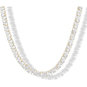 PAVOI 14K Gold Plated Pear Cubic Zirconia Tennis Necklace for Women – Tennis Chain Necklace(Yellow Gold)