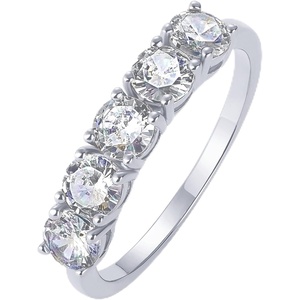 PAVOI 14K Gold Plated Premium Cubic Zirconia Engagement Ring for Women | Promise Eternity Ring Jewelry(White Gold)