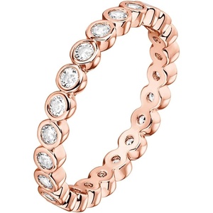 PAVOI 14K Gold Plated Rings with Cubic Zirconia – 2.8mm Stackable for Women – Gold Love Ring(Rose Gold)