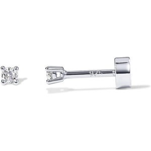 PAVOI 14K Gold Plated Solid 925 Sterling Silver Post Cubic Zirconia Stud Flat Back Earrings for Women | Cartilage Earring | Helix Piercing Jewelry | Small Stud Earrings for Women(White Gold)