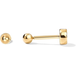 PAVOI 14K Gold Plated Solid 925 Sterling Silver Posts Dainty Ball Stud Flatback Earrings for Women – Cartilage Helix Piercing Jewelry – Small Screwbacks Stud Earrings for Women(Yellow Gold)
