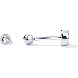 PAVOI 14K Gold Plated Solid 925 Sterling Silver Posts Dainty Ball Stud Flatback Earrings for Women – Cartilage Helix Piercing Jewelry – Small Screwbacks Stud Earrings for Women(White Gold)