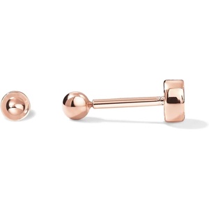 PAVOI 14K Gold Plated Solid 925 Sterling Silver Posts Dainty Ball Stud Flatback Earrings for Women – Cartilage Helix Piercing Jewelry – Small Screwbacks Stud Earrings for Women(Rose Gold)