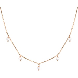 PAVOI 14K Gold Plated Station Necklace – Simulated Diamond Layering Necklaces – Womens CZ Chain(Rose Gold)
