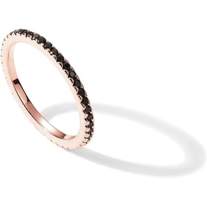 PAVOI 14K Gold Plated Sterling Silver Colored CZ Stones Stackable Ring | Simulated Diamond Eternity Bands for Women(Rose Gold)