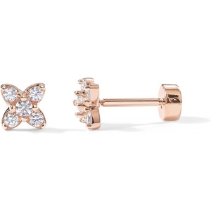 PAVOI 14K Gold Plated Sterling Silver Posts Dainty Mini Multi-Shape Flat Back Stud Earring Pack for Women | Helix Cartilage Piercing Jewelry(Pavé)
