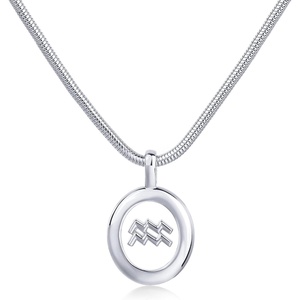 PAVOI 14K Gold Plated Unique Floating Astrology Pendant Necklace for Women – Horoscope Charm Necklace – Dainty Zodiac Gifts(White Gold)