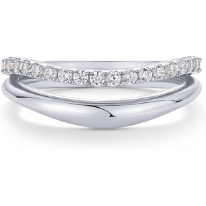 PAVOI 14K Gold Plated Wavy Split Ring – Wave Gold Stackable Rings for Women with Cubic Zirconia – Dainty Wedding Band – Trendy Bridal Fashion Jewelry(White Gold)