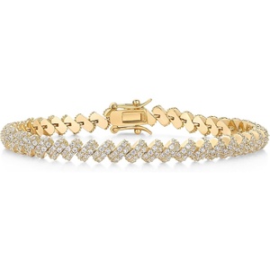 PAVOI 14K Yellow Gold Plated Tennis Bracelets | San Marco Statement Tennis Gold Bracelet for Women with Cubic Zirconia | Adjustable Box Clasp with Safety Latch | Trendy Bridal Jewelry – Yellow, 7″
