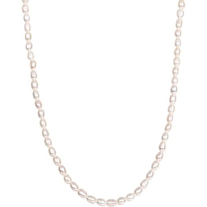 PAVOI 14K-18K Gold Plated Dainty Pearl Necklaces for Women – Station Beaded Choker Paperclip Chain Gold Pearl Necklace Bridal Jewelry(Yellow Gold)