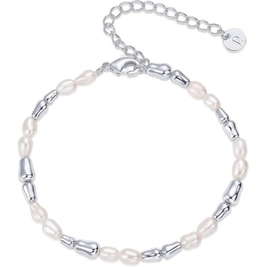 PAVOI 18K Gold Plated Beaded Freshwater Cultured Pearl Bracelet for Women | Dainty Bracelet with Pearl Beads(Pearls & Gold Beads)