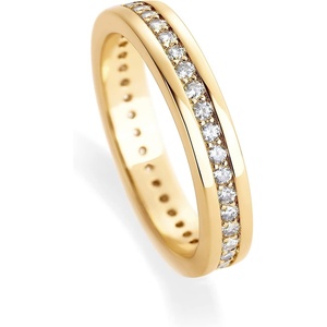 PAVOI 18K Gold Plated Stacking Tiny Cubic Zirconia Band | Eternity Rings for Women | Thumb Ring(Yellow Gold)