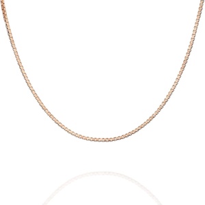 PAVOI 22K Gold Plated Chain Necklace For Women | Italian Solid 925 Sterling Silver Necklace for Men | Cuban Link, Rope, Snake & Rope Diamond-Cut Herringbone | Trendy Unisex Jewelry(Rose Gold)