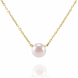 PAVOI Handpicked AAA+ Freshwater Cultured Single Pearl Necklace Pendant | Gold Necklaces for Women(Yellow Gold)
