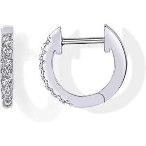 PAVOI Small Gold Hoop Earrings for Women – 14K Gold Plated Huggie Earring | Hypoallergenic Earring Set – Dainty Huggie Hoops with 925 Sterling Silver Posts – Cartilage Hoop Earrings(18K White Gold Vermeil)
