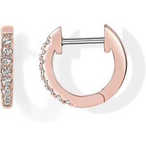 PAVOI Small Gold Hoop Earrings for Women – 14K Gold Plated Huggie Earring | Hypoallergenic Earring Set – Dainty Huggie Hoops with 925 Sterling Silver Posts – Cartilage Hoop Earrings(Rose Gold)