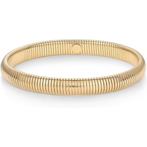 PAVOI Stainless Steel 14K Gold Plated Waterproof Flexible Stretch Chunky Bangle for Women | Cobra Bracelet(Yellow Gold)