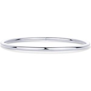 PAVOI Waterproof Bangle Bracelet for Women | 14K Gold Plated Classic Lightweight Stacking Stainless Steel Bracelet | Single & 2-Pack Bangles(White Gold)