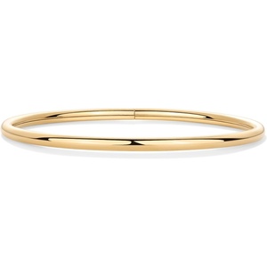 PAVOI Waterproof Bangle Bracelet for Women | 14K Gold Plated Classic Lightweight Stacking Stainless Steel Bracelet | Single & 2-Pack Bangles(Yellow Gold)