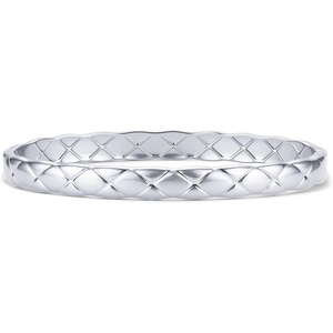 PAVOI Waterproof Bangle Bracelets for Women – 14K Gold Plated Dainty Quilted Hinged Bangle Stack – Stainless Steel Gold Bracelet Trendy Fashion Jewelry(White Gold)