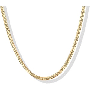 PAVOI Waterproof Chain Necklace for Women – 14K Gold Plated Flat Curb, Herringbone, Snake, Rope, Figaro, Cuban Link & Paperclip Necklace – Trendy Stainless Steel Chain Fashion Jewelry(Yellow Gold)