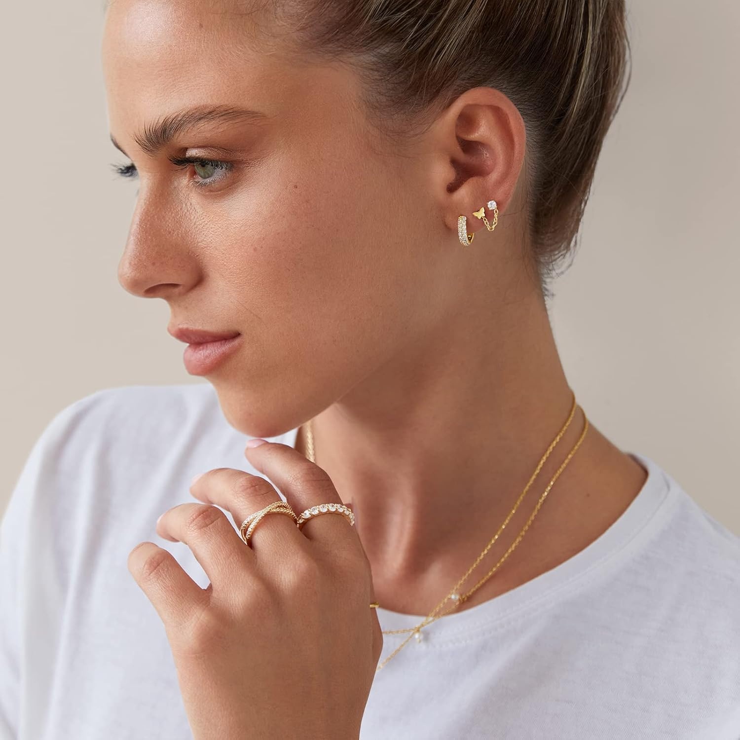 image:imagePAVOI 14K Earrings Chain Connectors 45 Millimeters Yellow Gold15 Millimeters
