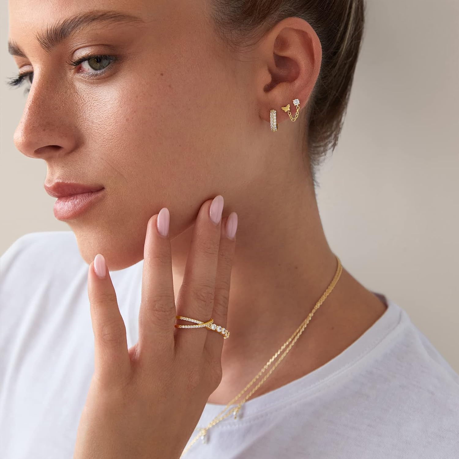 image:imagePAVOI 14K Earrings Chain Connectors 45 Millimeters Yellow Gold15 Millimeters