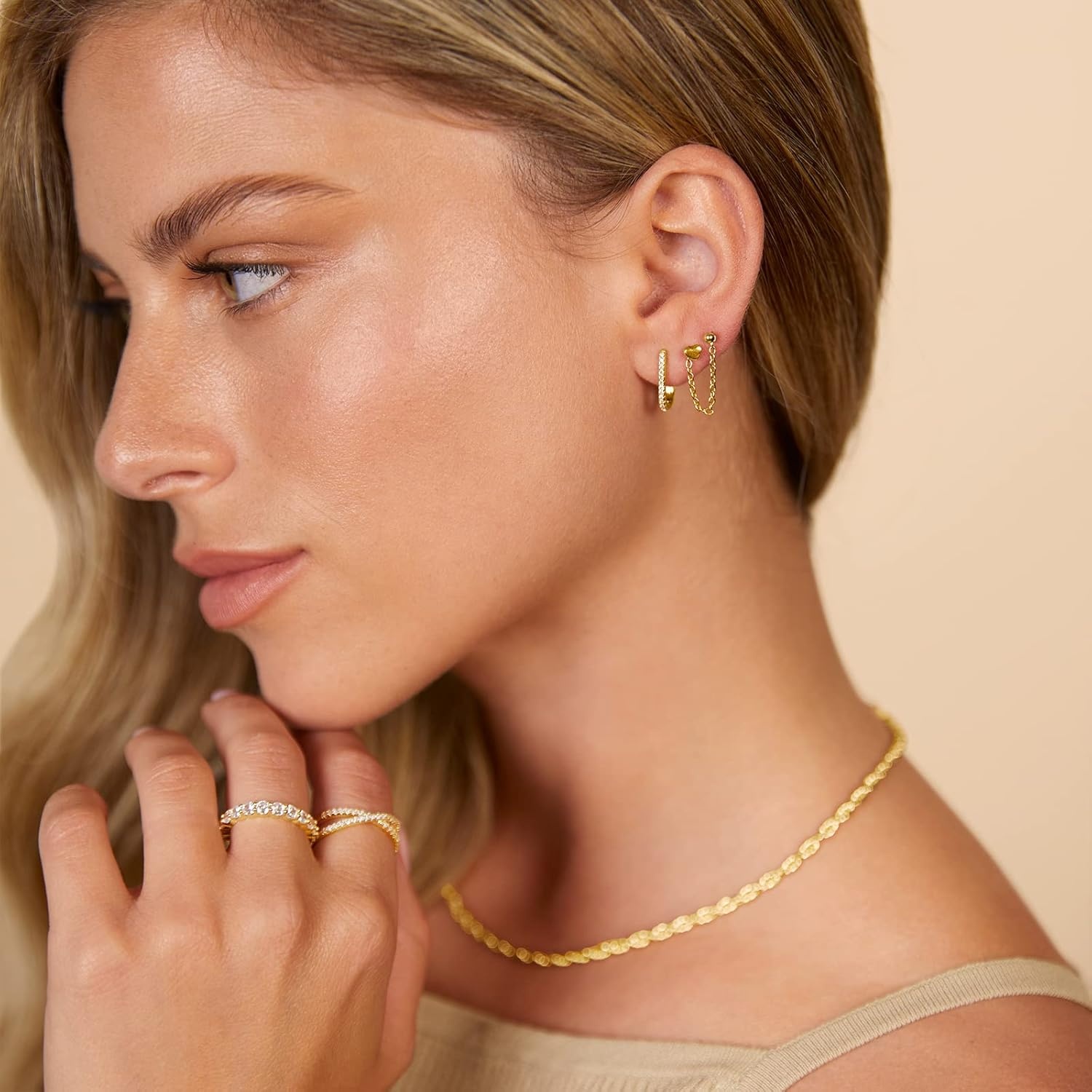 image:imagePAVOI 14K Earrings Chain Connectors 45 Millimeters Yellow Gold30 Millimeters