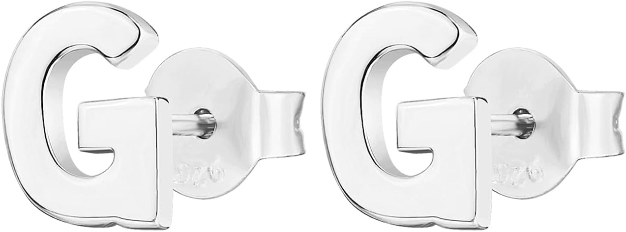 image:imagePAVOI 14K Gold Plated 925 Sterling Silver Alphabet Letter Earrings Personalized Initial Earrings G